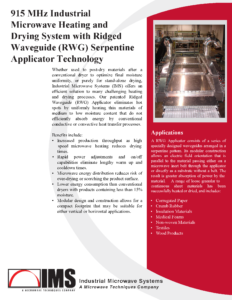 915 MHz Ridged Waveguide Heating and Drying System Brochure
